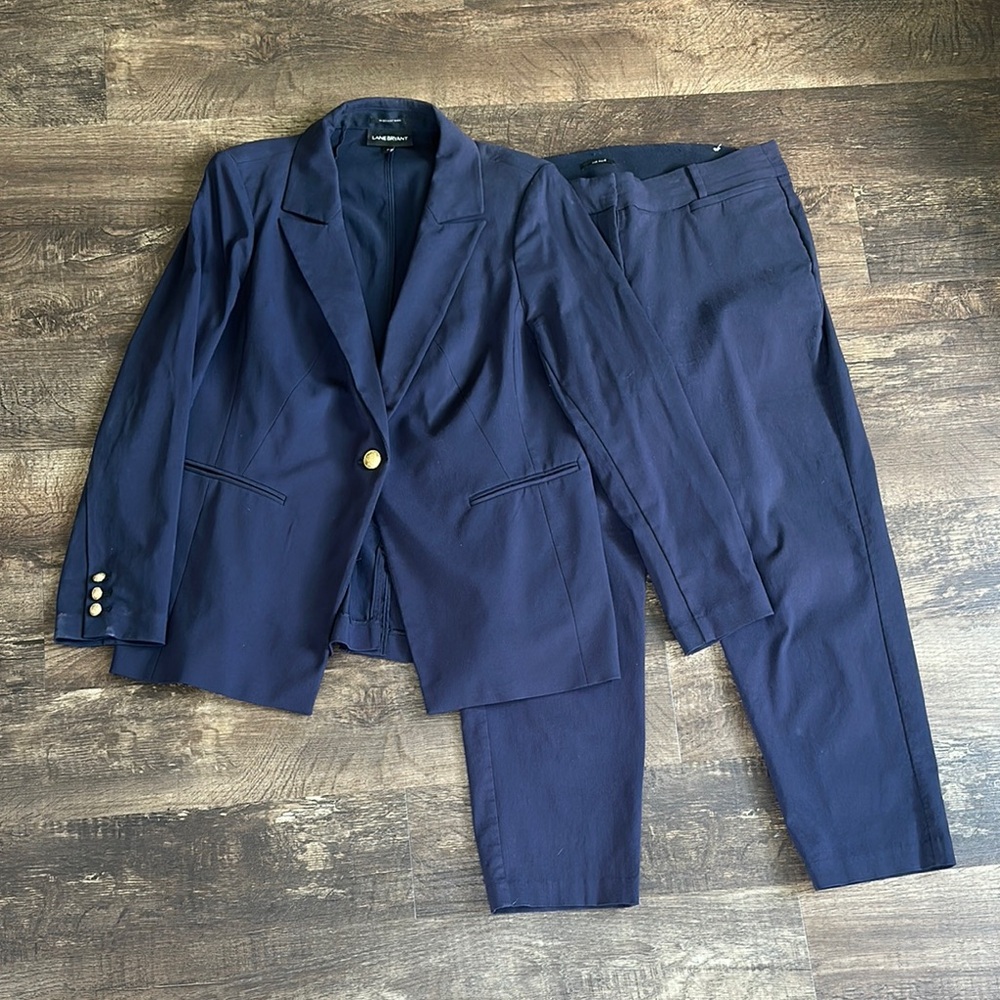 Lane Bryant Blue Suit Set Classic Two-Piece